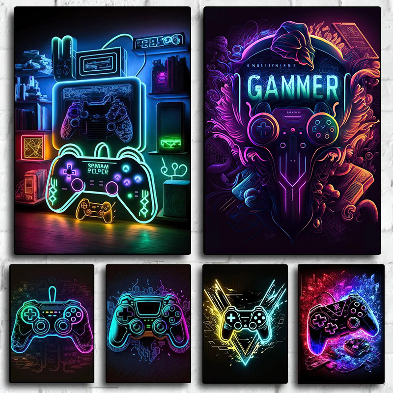 Póster Moderno de Neón Pop par - Esports Gaming Houses reseña y precio